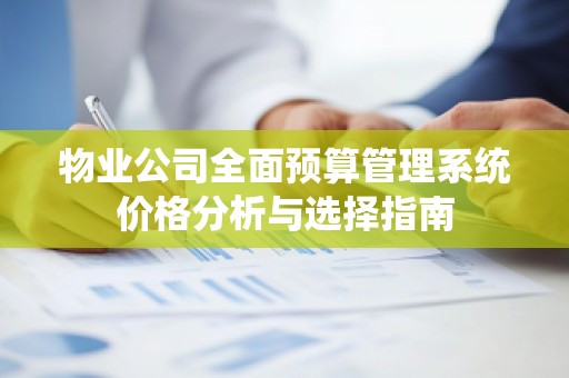 物业公司全面预算管理系统价格分析与选择指南