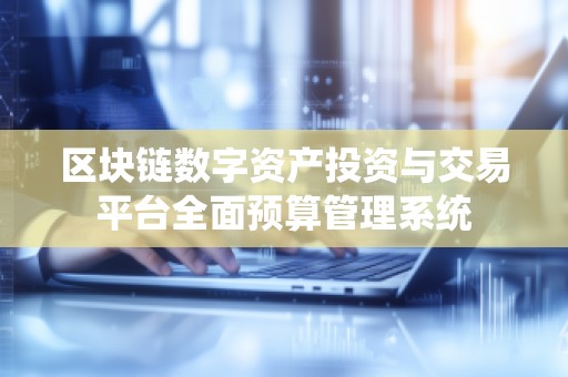 区块链数字资产投资与交易平台全面预算管理系统
