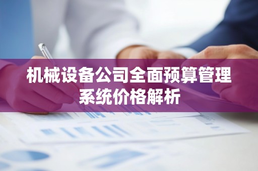 机械设备公司全面预算管理系统价格解析